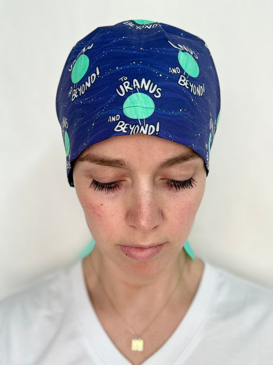 Ribbon Back- To Uranus and Beyond: Euro-Style Scrub Cap