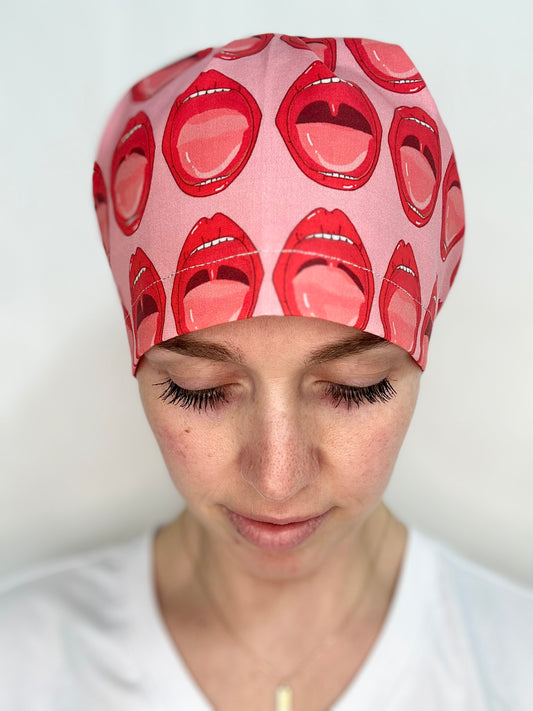 Toggle Back- Pop Art Mallampati: Euro-Style Scrub Cap