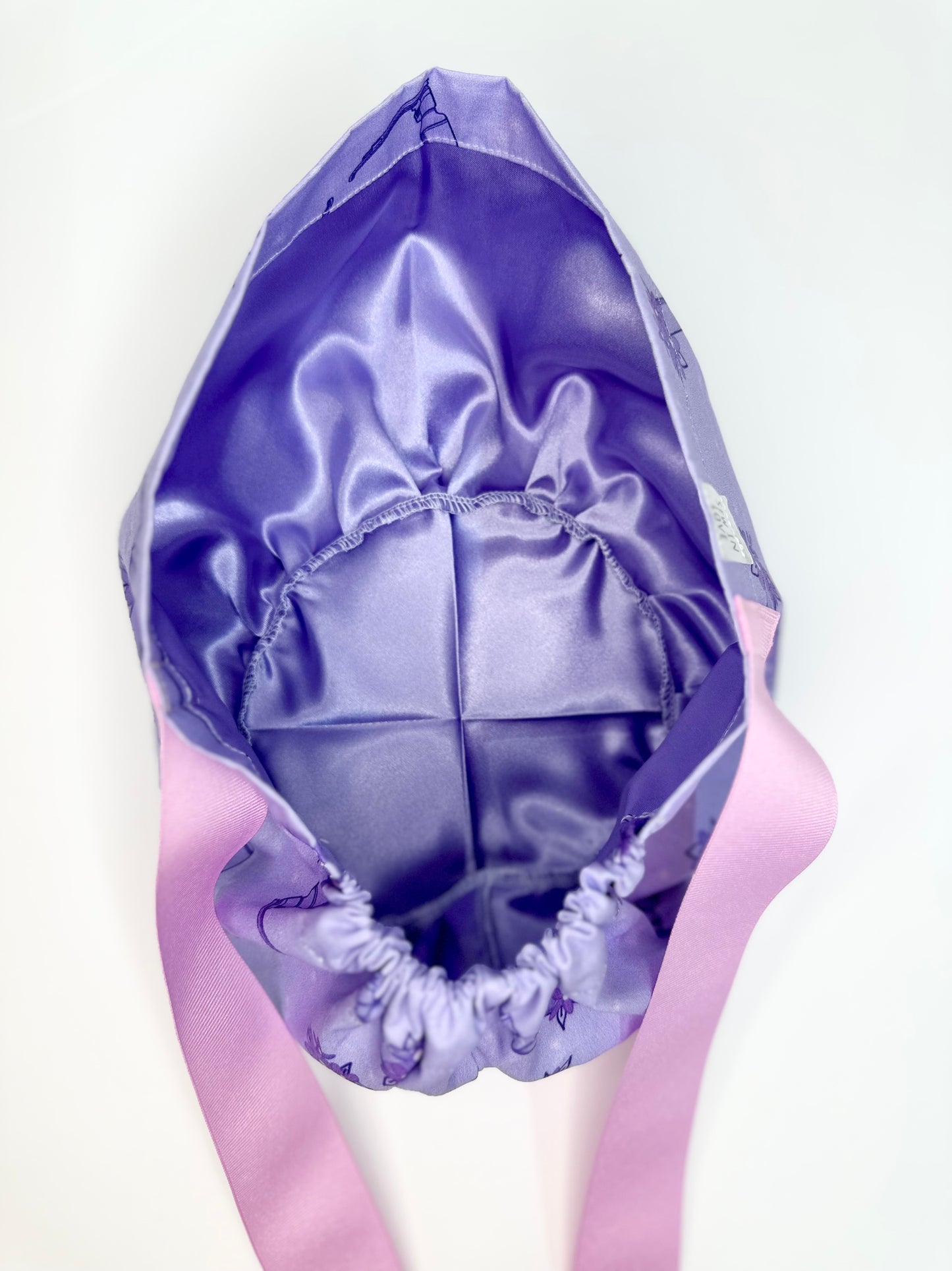 SATIN LINED- Floral Miller Blade: Euro-Style Scrub Cap
