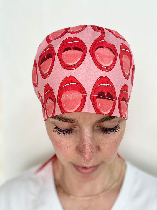 Ribbon Back- Pop Art Mallampati: Euro-Style Scrub Cap