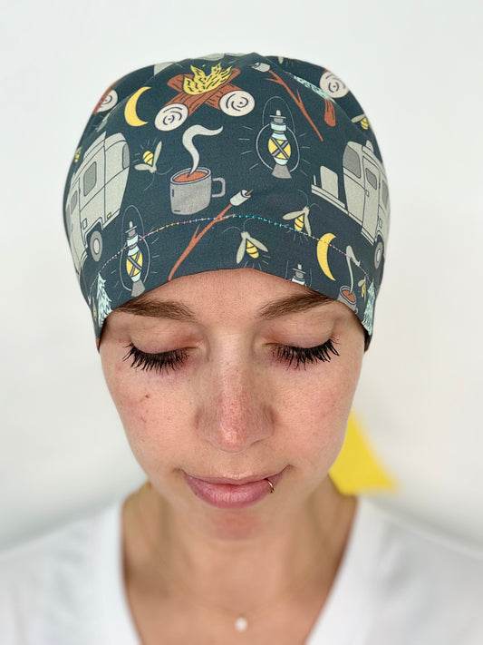 Ribbon Back- Campfire: Euro-Style Scrub Cap