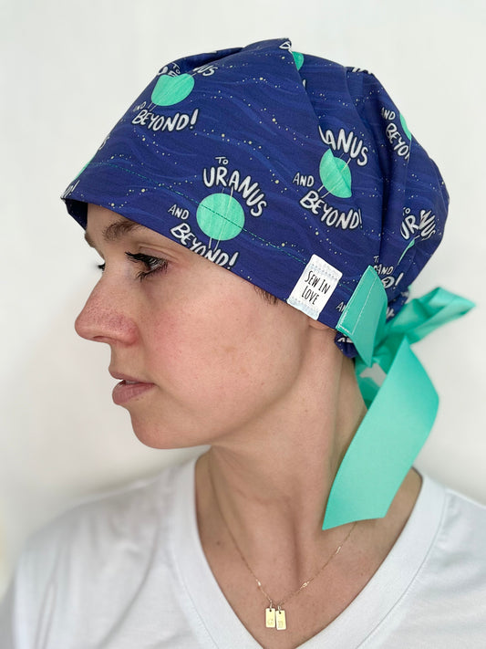 Ribbon Back- To Uranus and Beyond: Euro-Style Scrub Cap