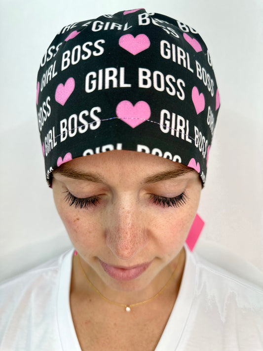 Ribbon Back-Girl Boss: Euro-Style Scrub Cap