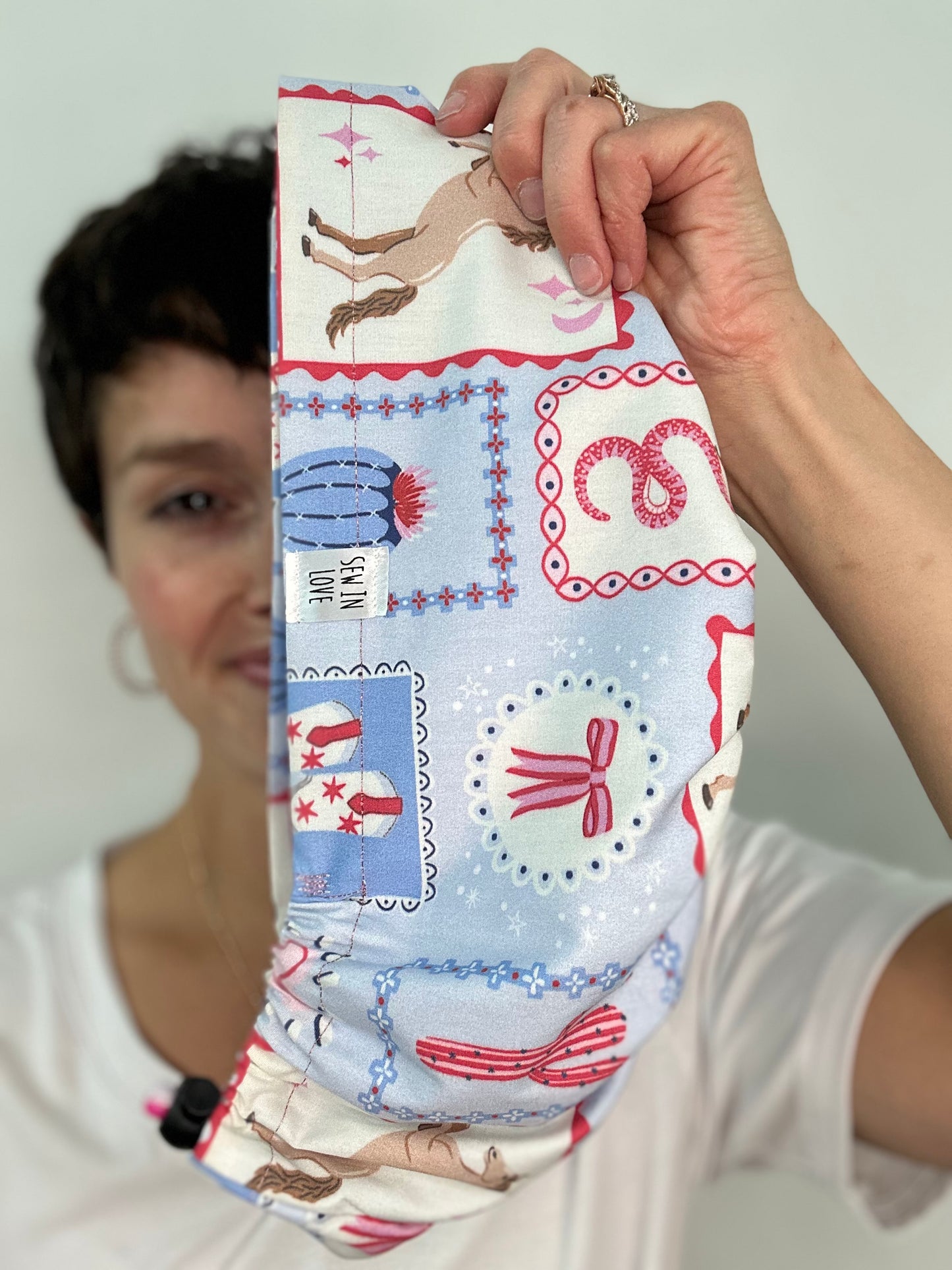 Toggle Back - Cowgirl Postage: Euro-Style Scrub Cap
