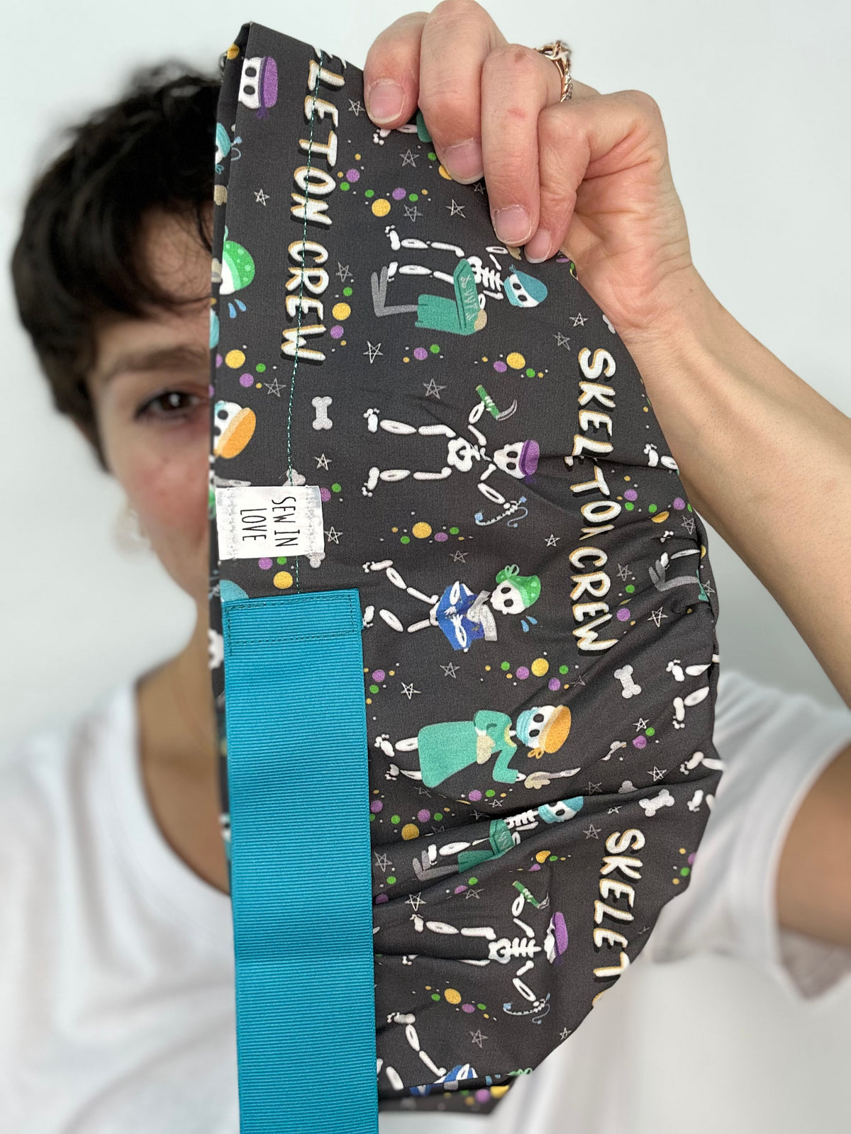 Ribbon Back- Skeleton Crew: Euro-Style Scrub Cap