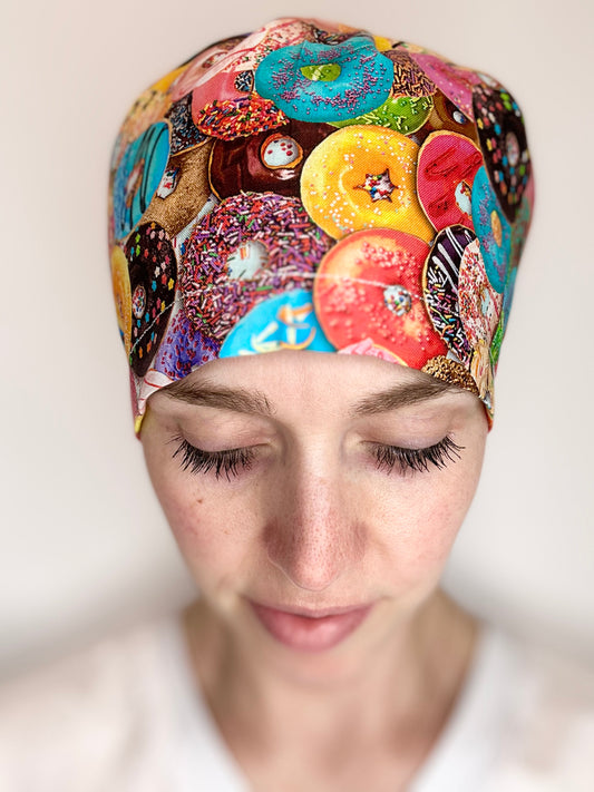 Toggle Back- Donut Happiness: Euro-Style Scrub Cap