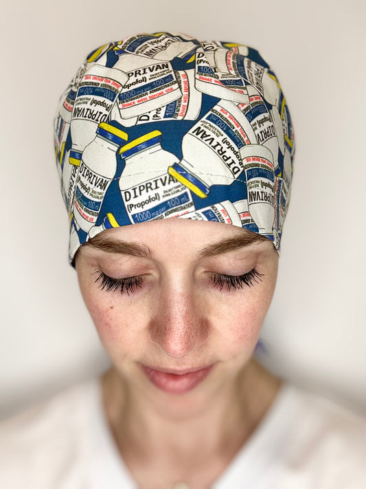 Ribbon Back- Propofol Bottles: Euro-Style Scrub Cap