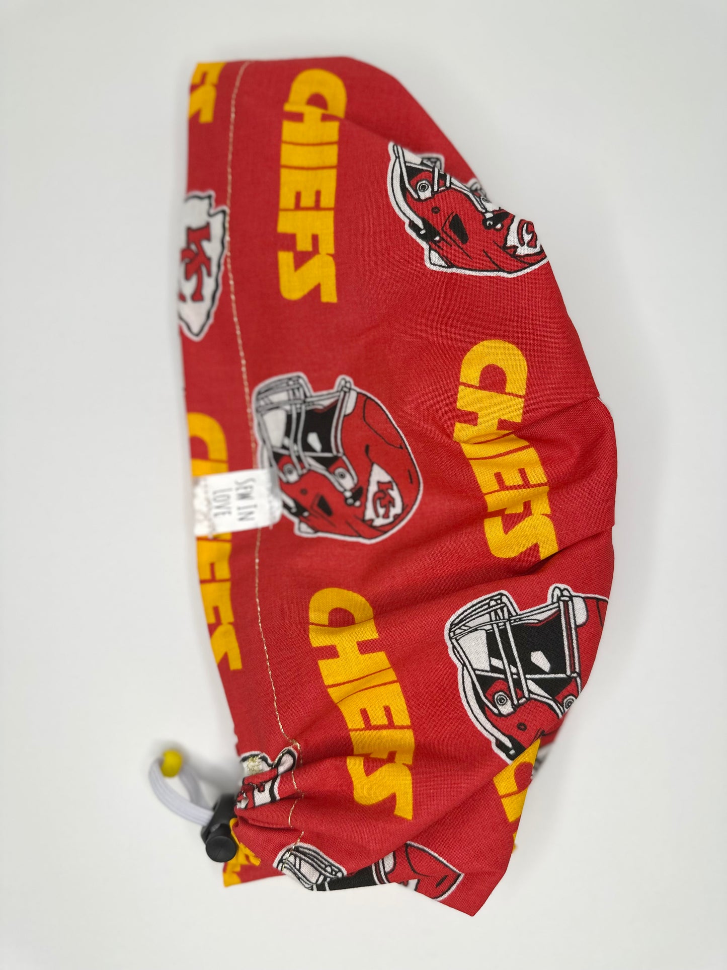 *Toggle Back* SATIN LINED- Go Chiefs: Euro-Style Scrub Cap