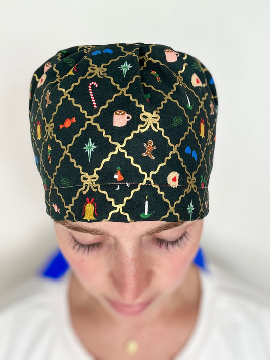 Argyle Christmas: Euro-Style Scrub Cap