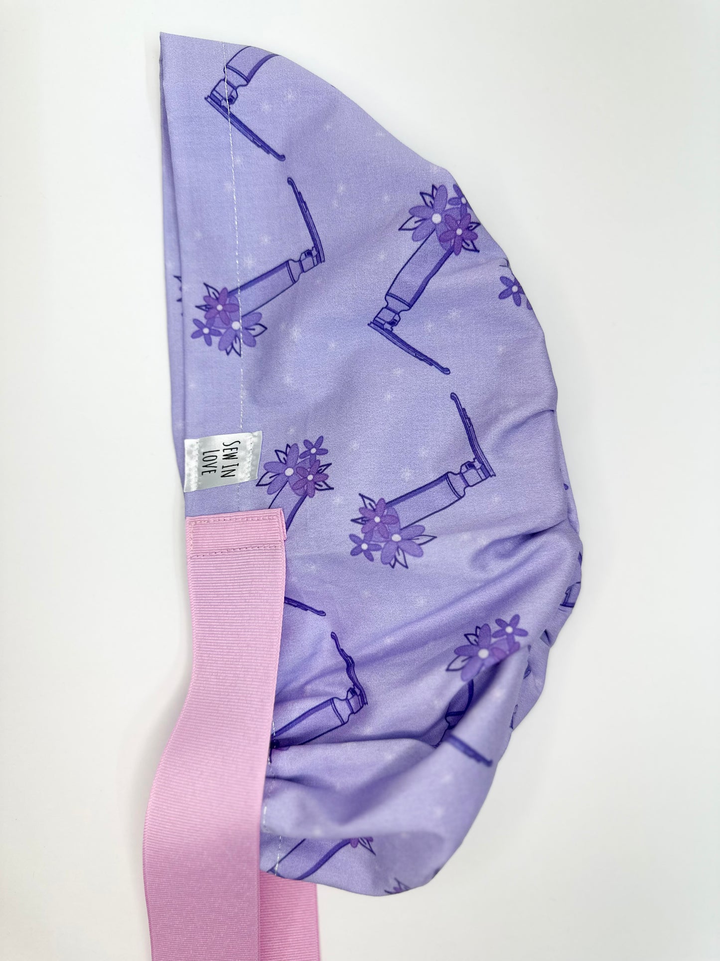 SATIN LINED- Floral Miller Blade: Euro-Style Scrub Cap
