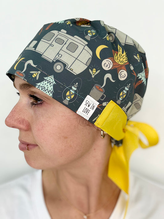 Ribbon Back- Campfire: Euro-Style Scrub Cap