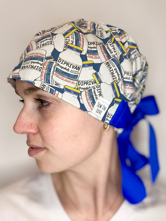 Ribbon Back- Propofol Bottles: Euro-Style Scrub Cap