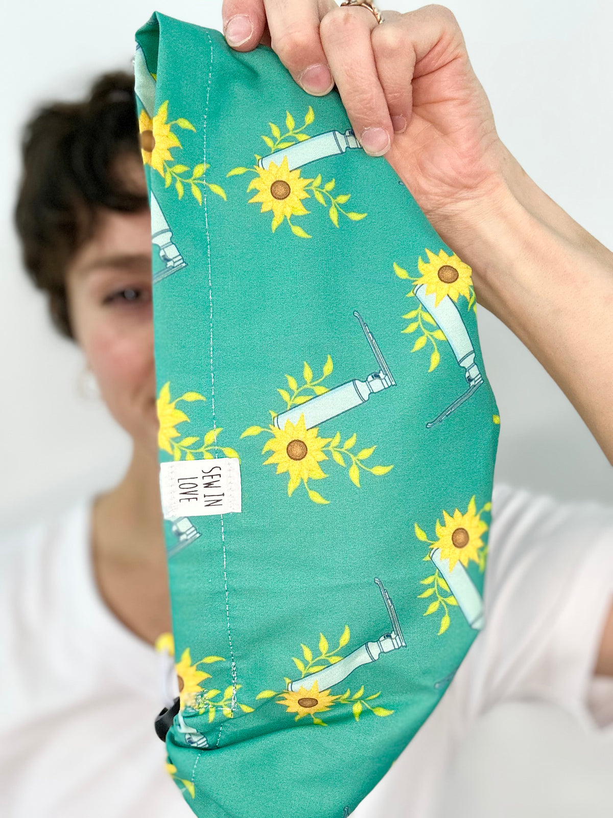 Toggle Back- Sunflower Miller Blade: Euro-Style Scrub Cap