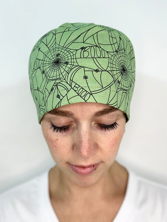 Toggle Back- Spiderwebs: Euro-Style Scrub Cap