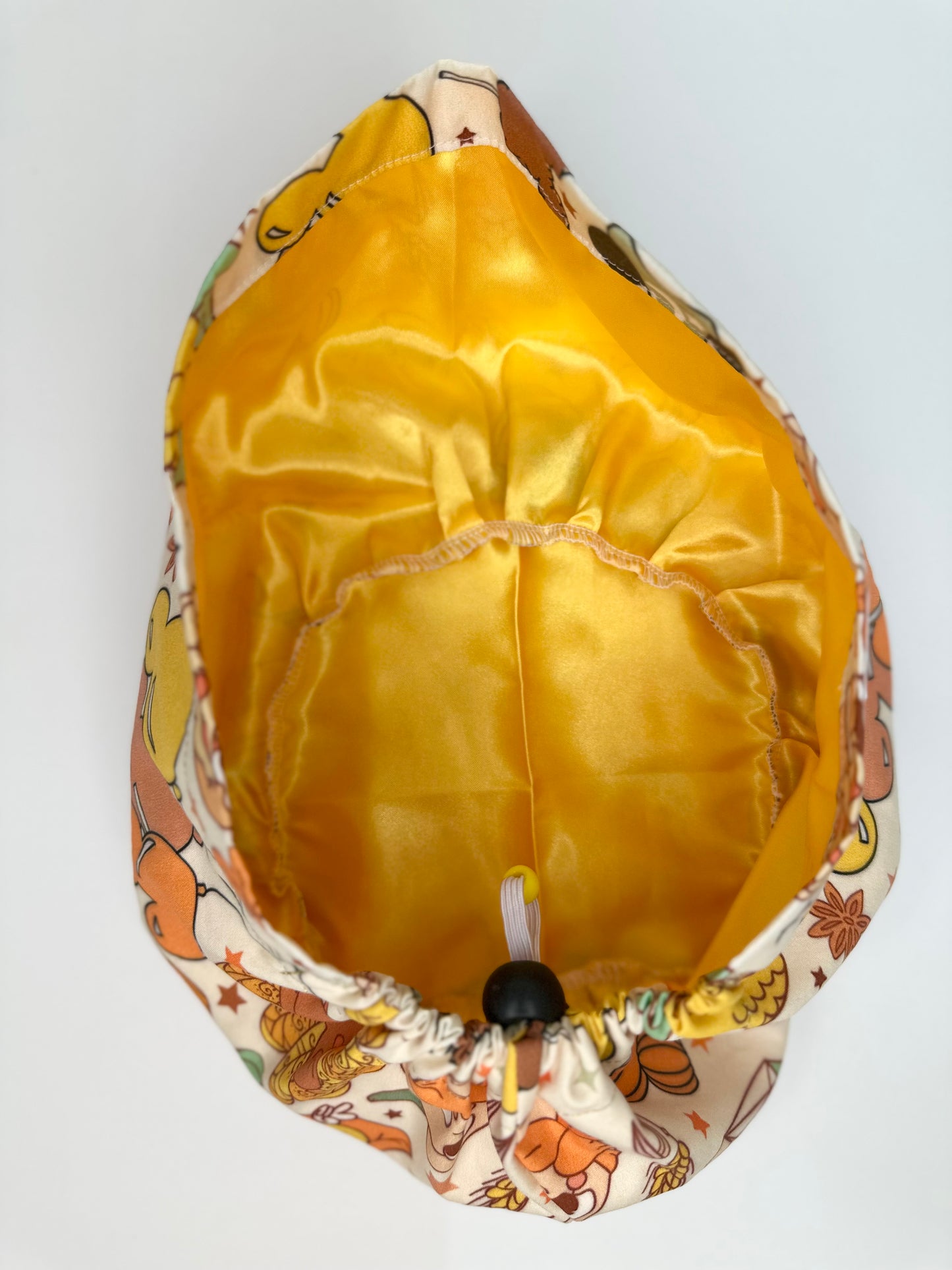 *Toggle Back* SATIN LINED- Mickey Pumpkin Patch: Euro-Style Scrub Cap