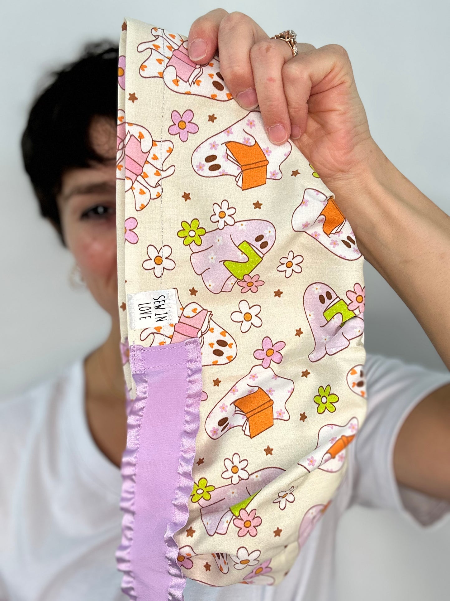 Ribbon Back- BOOOk Lovers: Euro-Style Scrub Cap