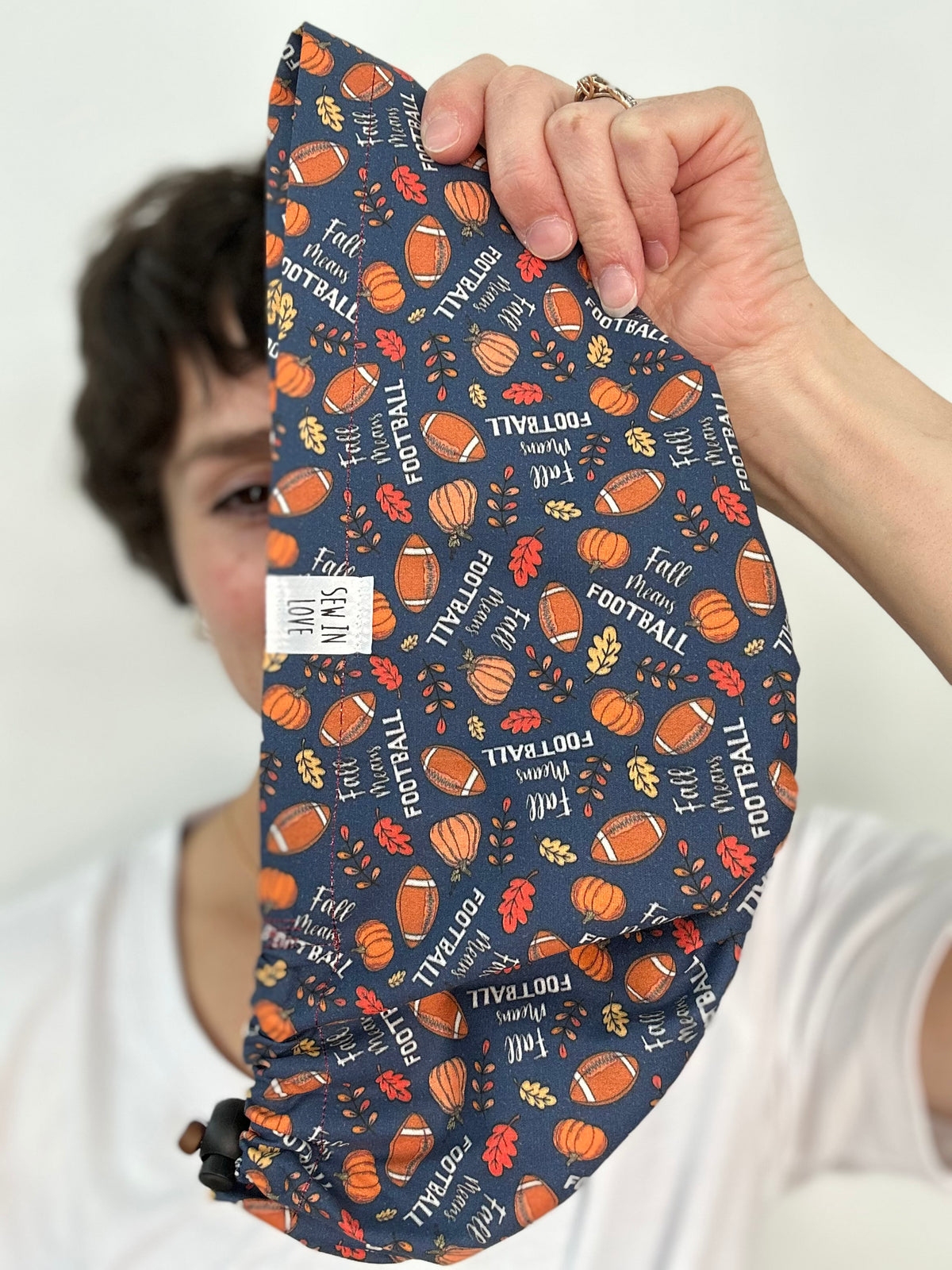 Toggle Back- Fall Means Football: Euro-Style Scrub Cap