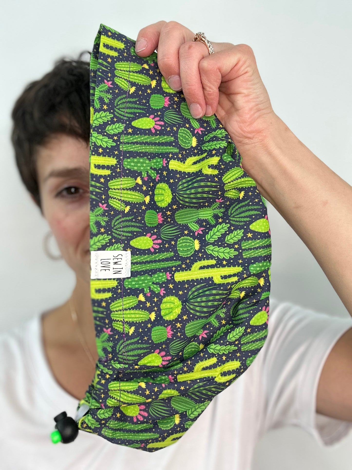 Toggle Back- Blooming Cacti: Euro-Style Scrub Cap