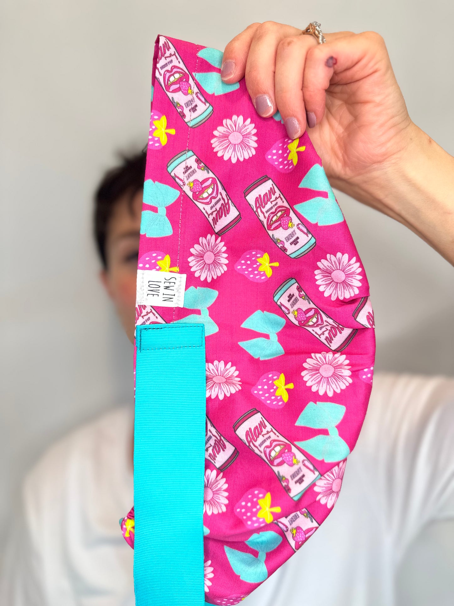 Ribbon Back-Energy Drink: Euro-Style Scrub Cap