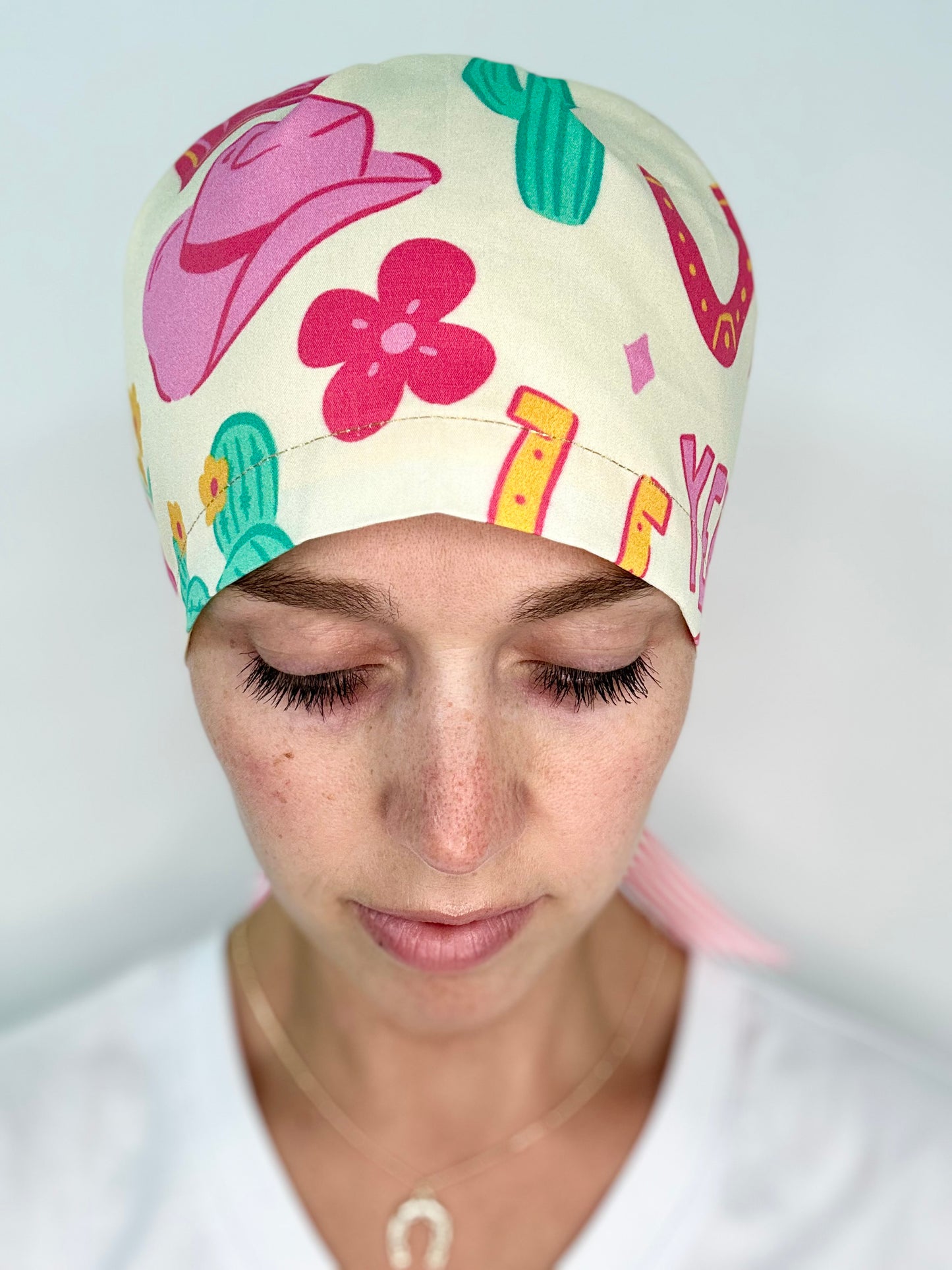 Ribbon Back- Yee Haw: Euro-Style Scrub Cap