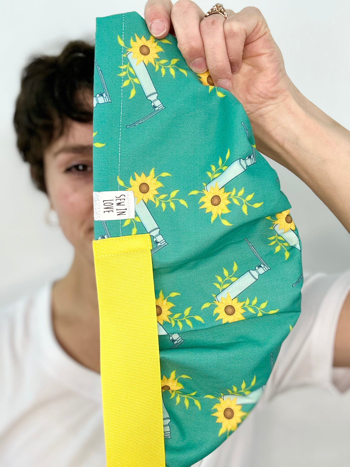 Ribbon Back- Sunflower Miller Blade: Euro-Style Scrub Cap