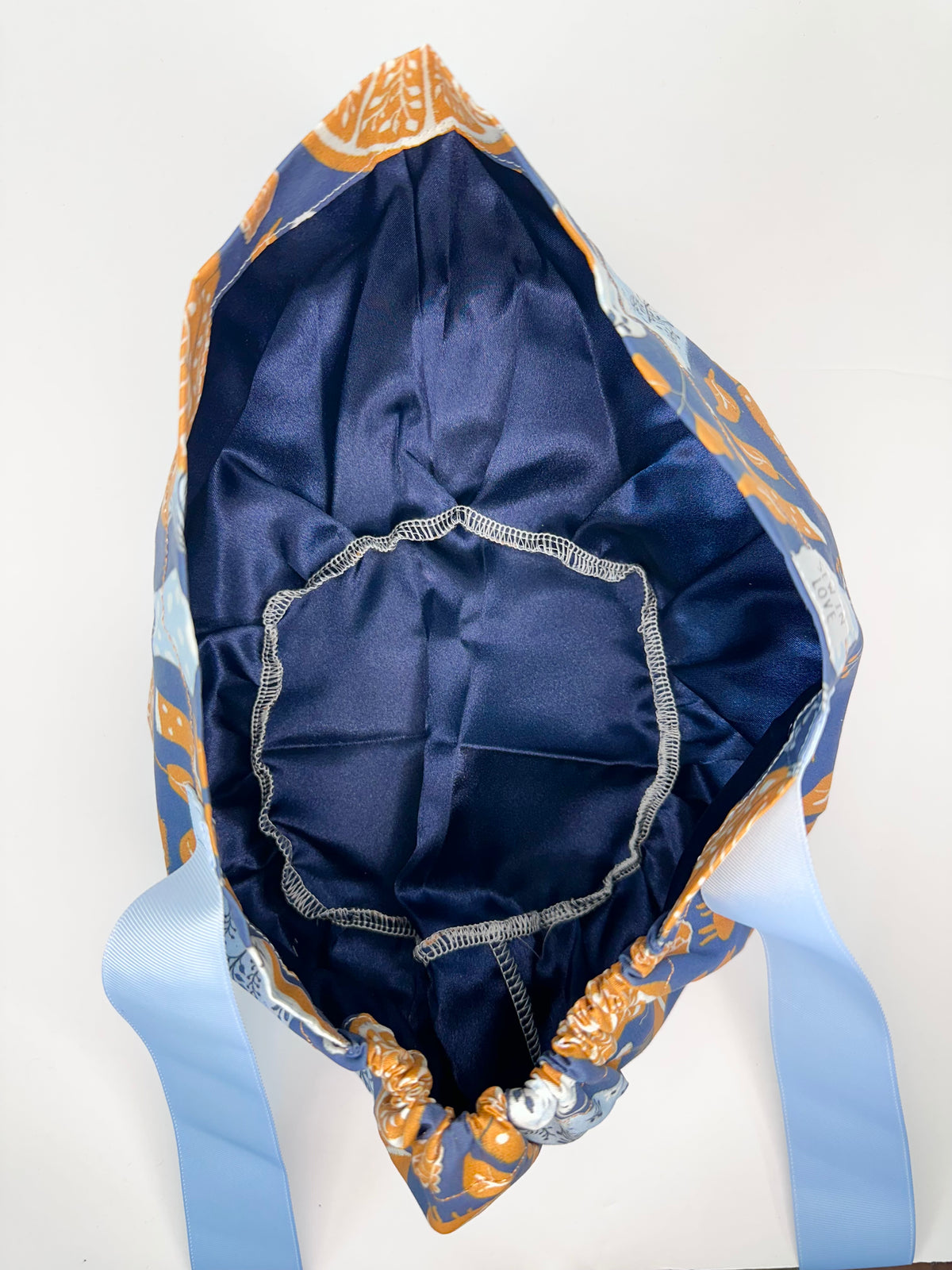 Ribbon Back- Autumn Tea Party: Euro-Style Scrub Cap