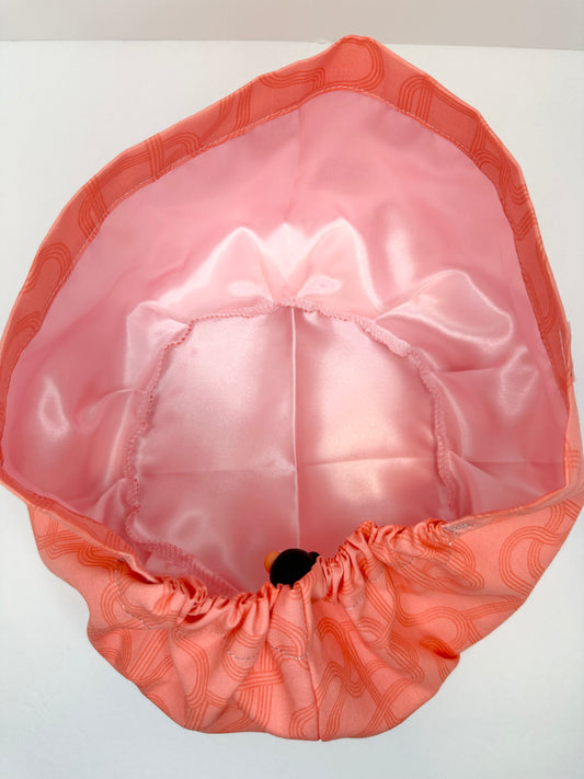 *Toggle Back* SATIN LINED- Geometric Pipes: Euro-Style Scrub Cap