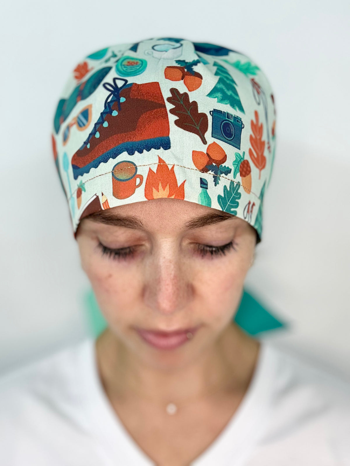 Ribbon Back- Take a Hike (Mismatched Ribbons): Euro-Style Scrub Cap