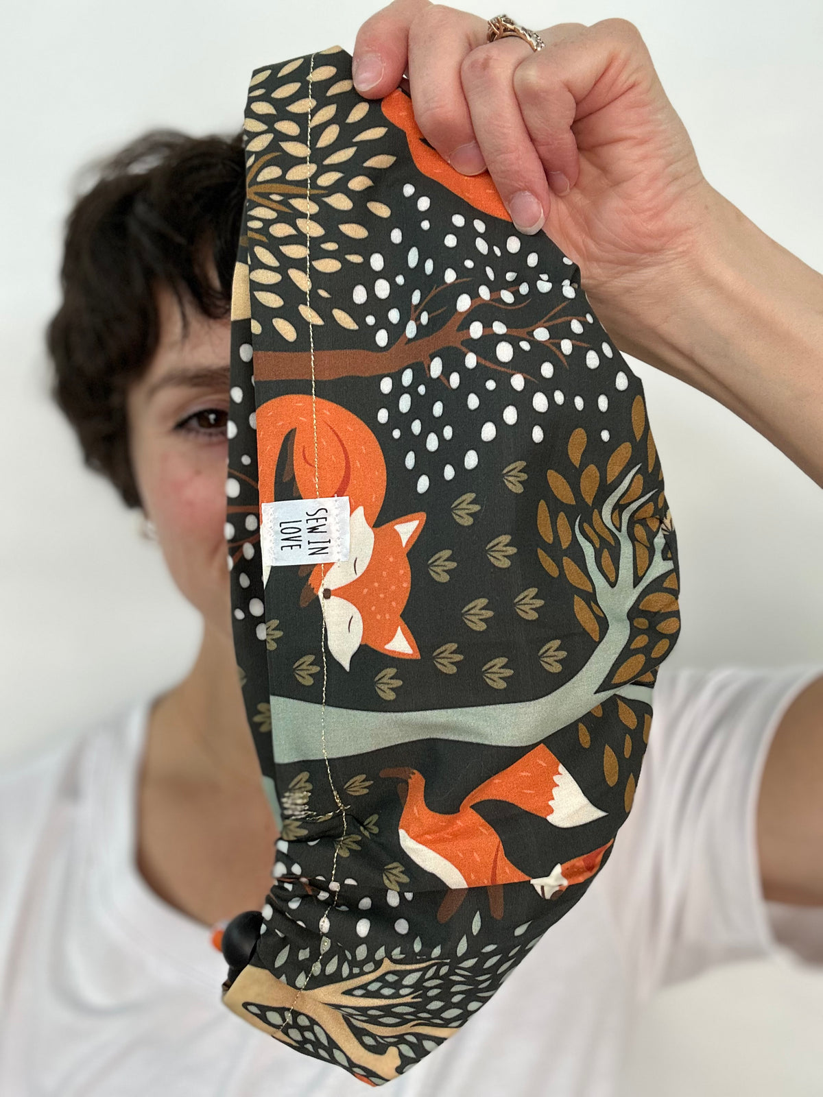 Toggle Back- Scandi Foxes: Euro-Style Scrub Cap
