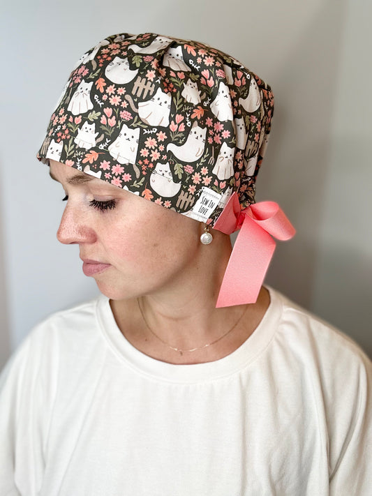 *PREORDER* Ghost Kitties: Euro-Style Scrub Cap