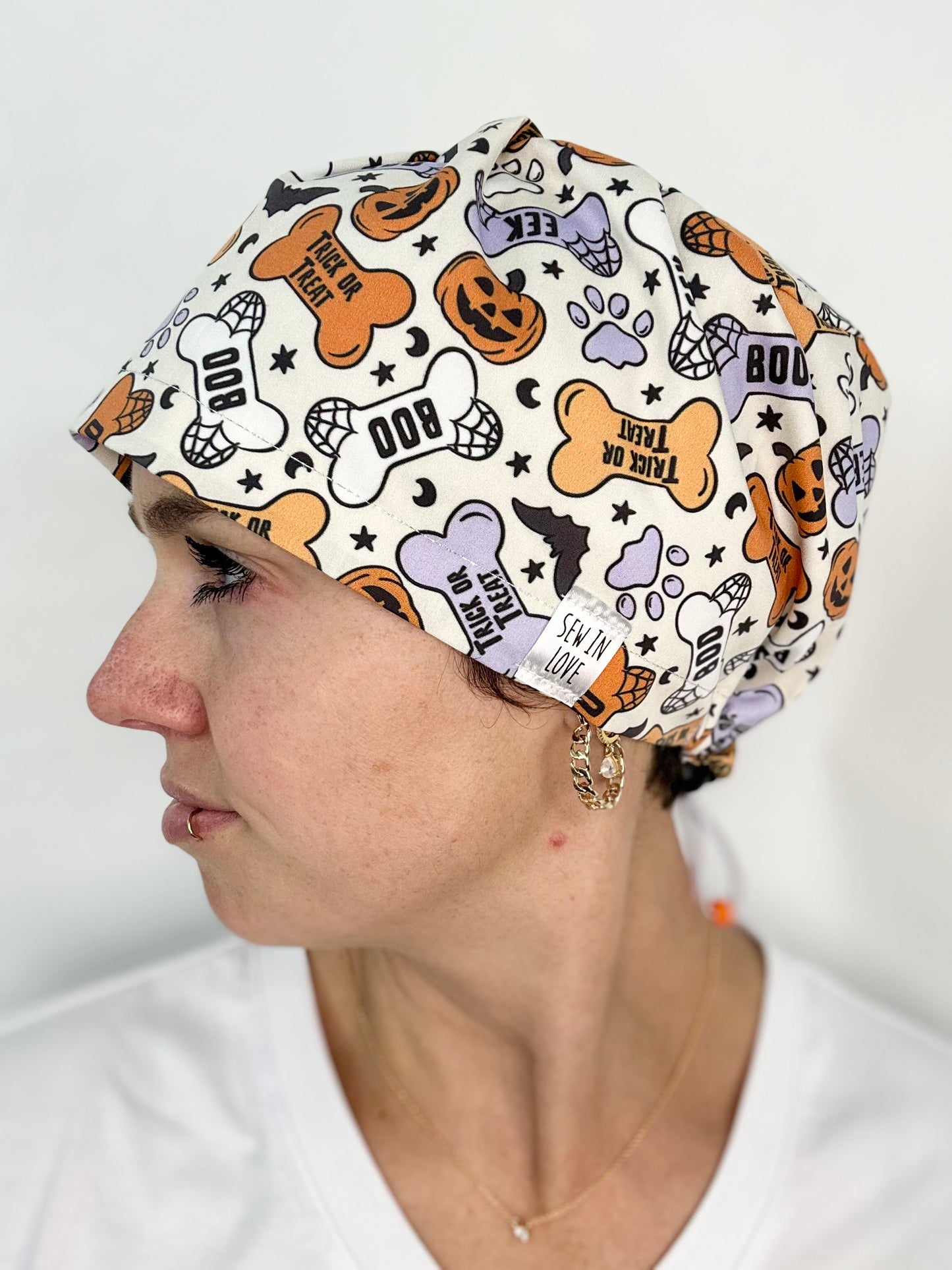 Toggle Back- Halloween for the Pups: Euro-Style Scrub Cap