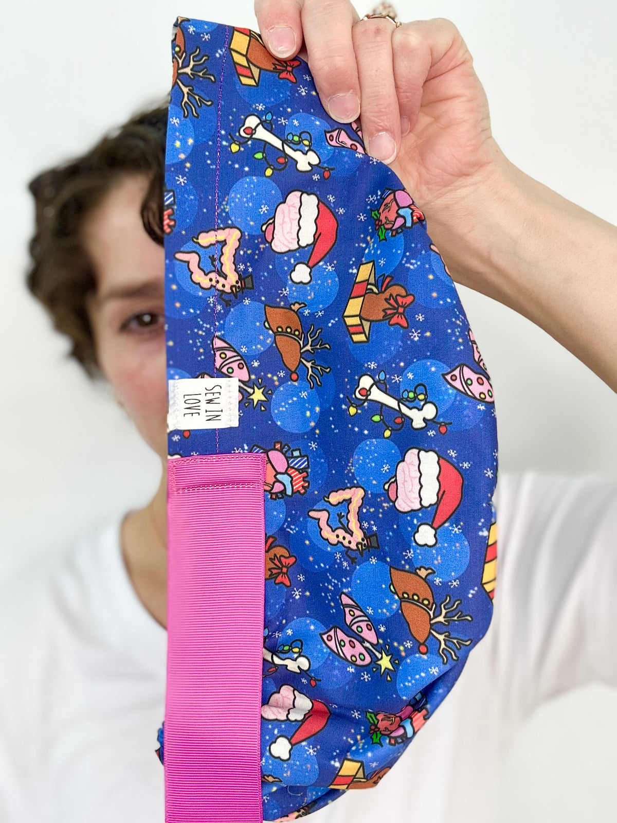 Ribbon Back- Surgical Christmas: Euro-Style Scrub Cap