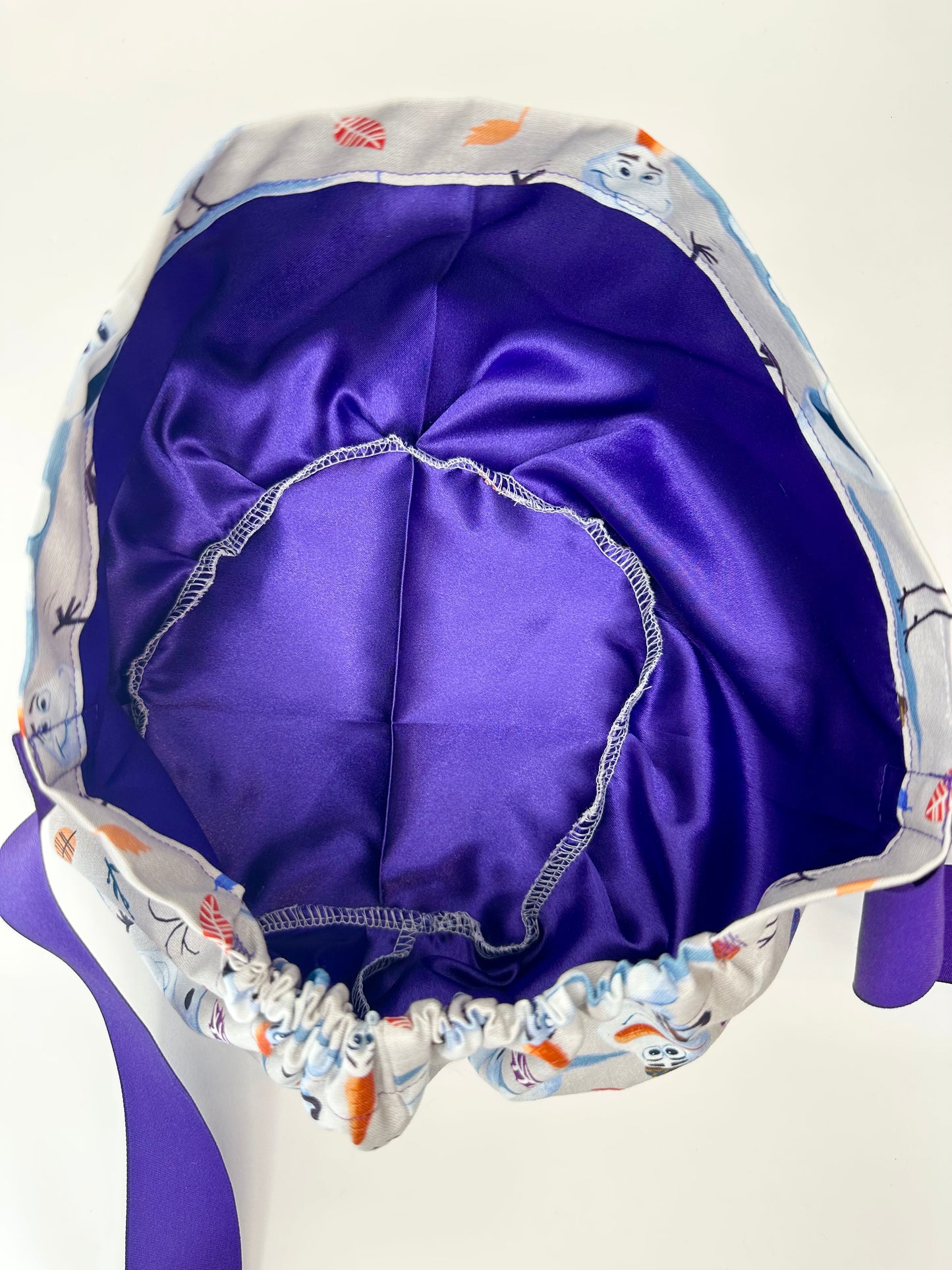 Ribbon Back- Silly Olaf: Euro-Style Scrub Cap