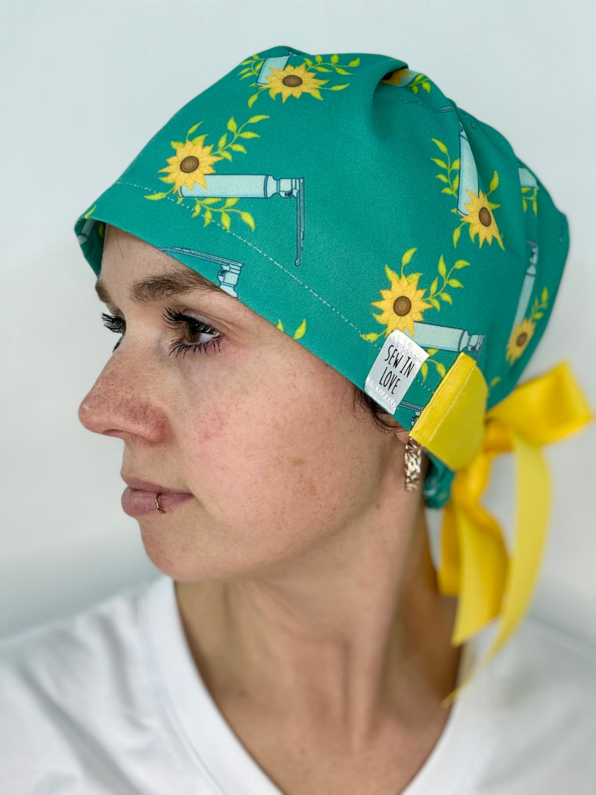 Ribbon Back- Sunflower Miller Blade: Euro-Style Scrub Cap