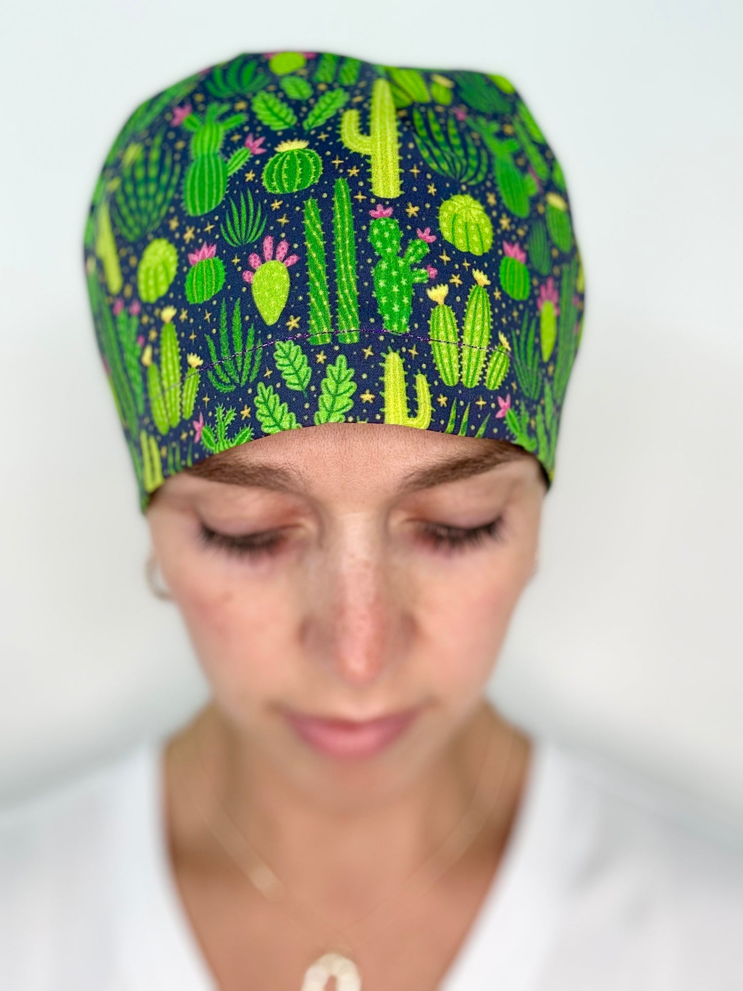 Toggle Back- Blooming Cacti: Euro-Style Scrub Cap