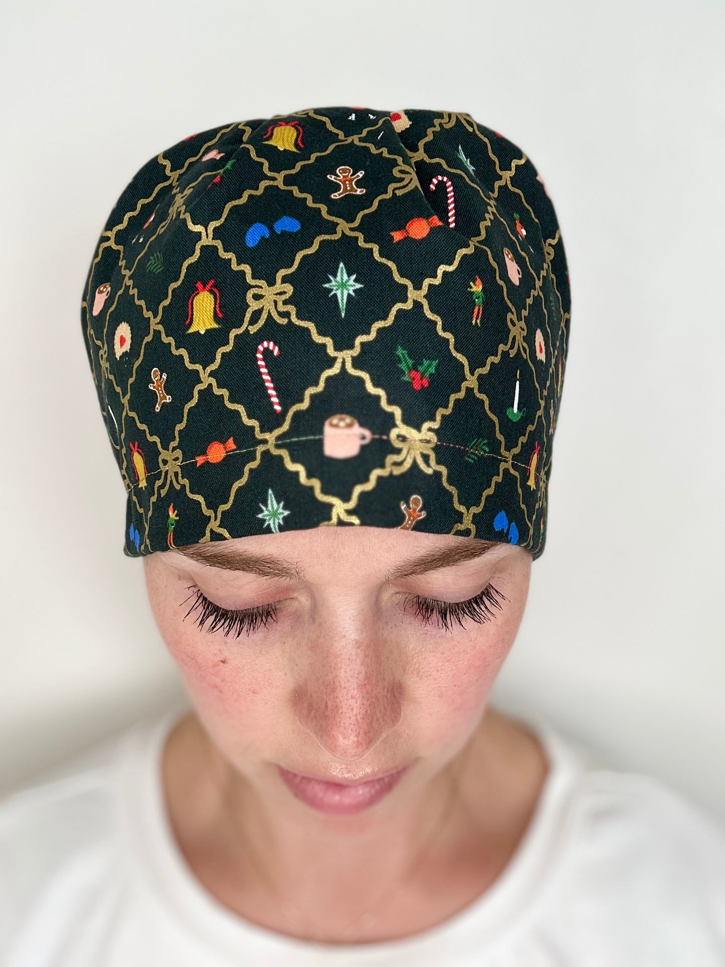 Argyle Christmas: Euro-Style Scrub Cap