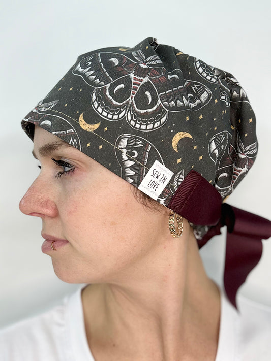 Ribbon Back- Celestial Moths: Euro-Style Scrub Cap