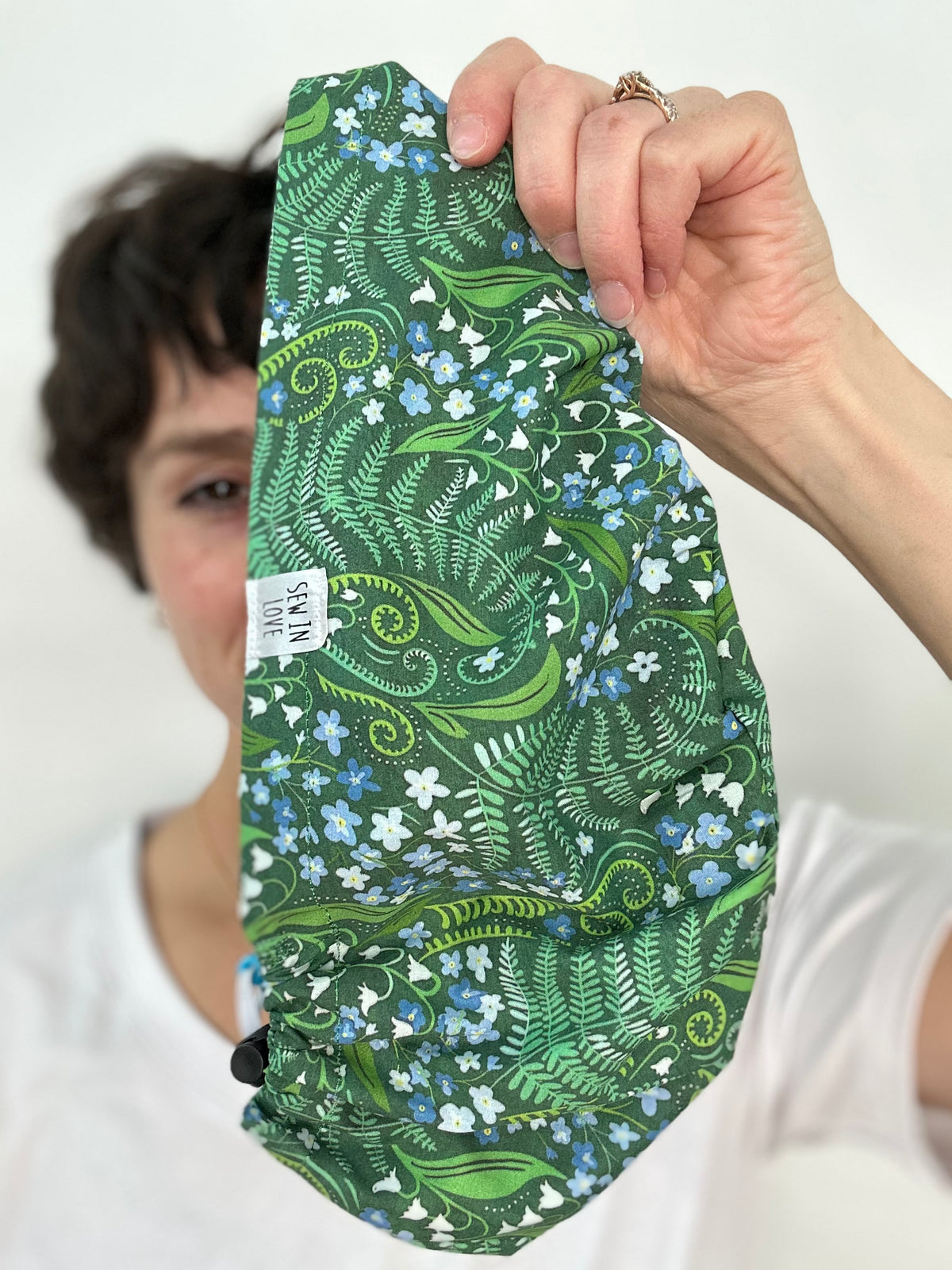 Toggle Back- Fern Forest: Euro-Style Scrub Cap