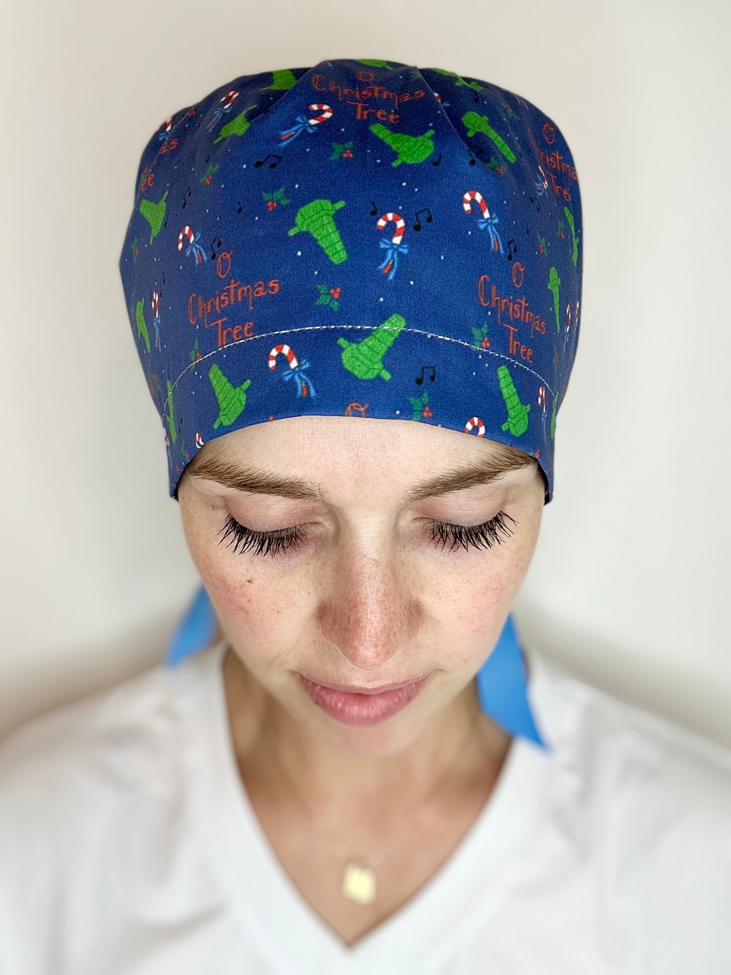 SATIN LINED- O Christmas Tree: Euro-Style Scrub Cap