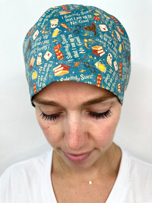 Toggle Back- Up to No Good: Euro-Style Scrub Cap