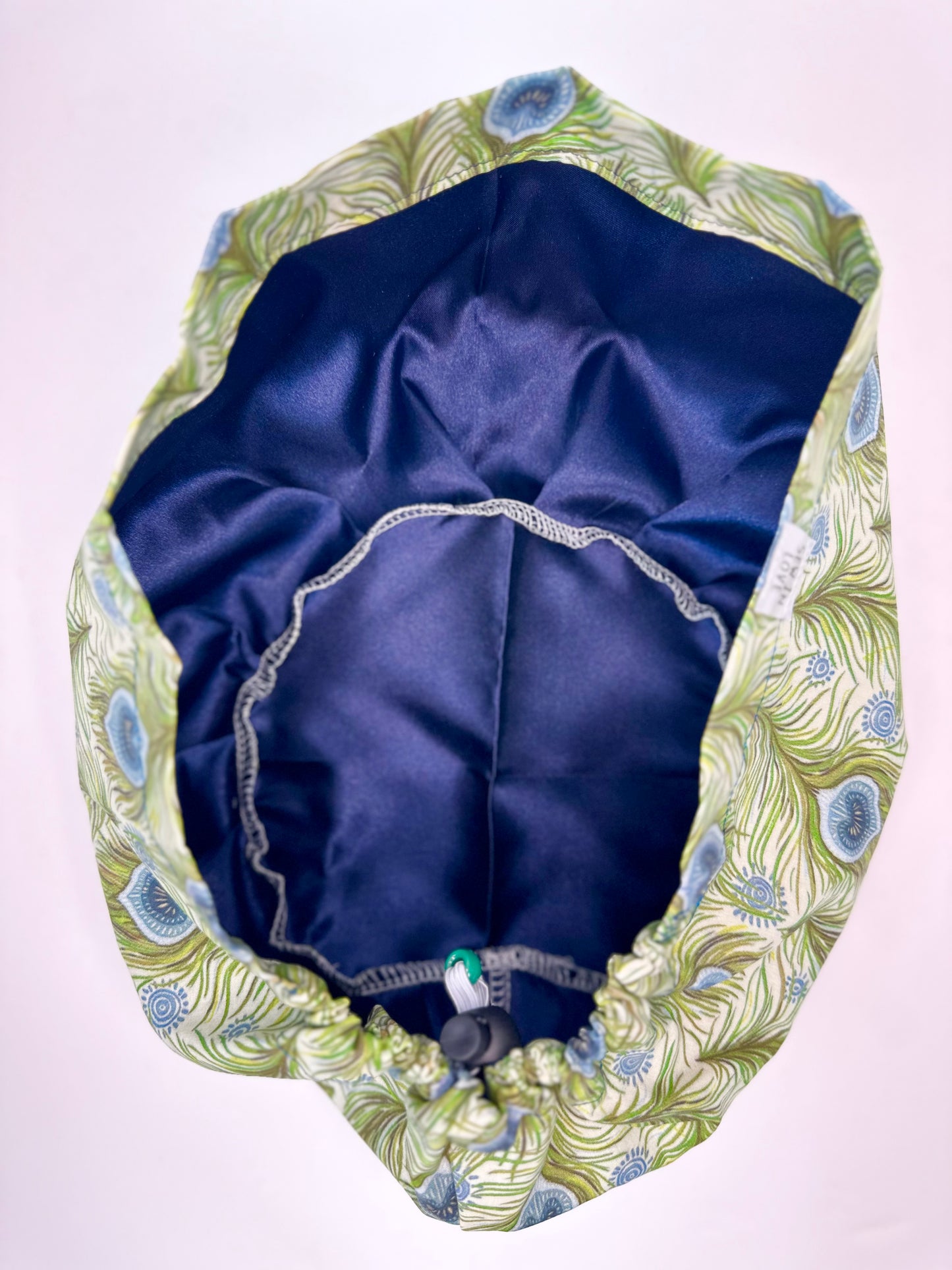 Toggle Back - Peacock Feathers: Euro-Style Scrub Cap