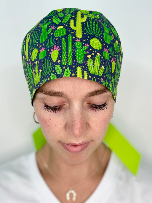 Ribbon Back- Blooming Cacti: Euro-Style Scrub Cap