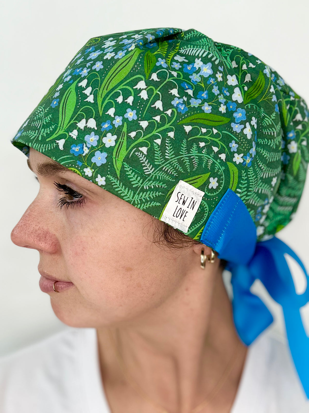 Ribbon Back- Fern Forest: Euro-Style Scrub Cap