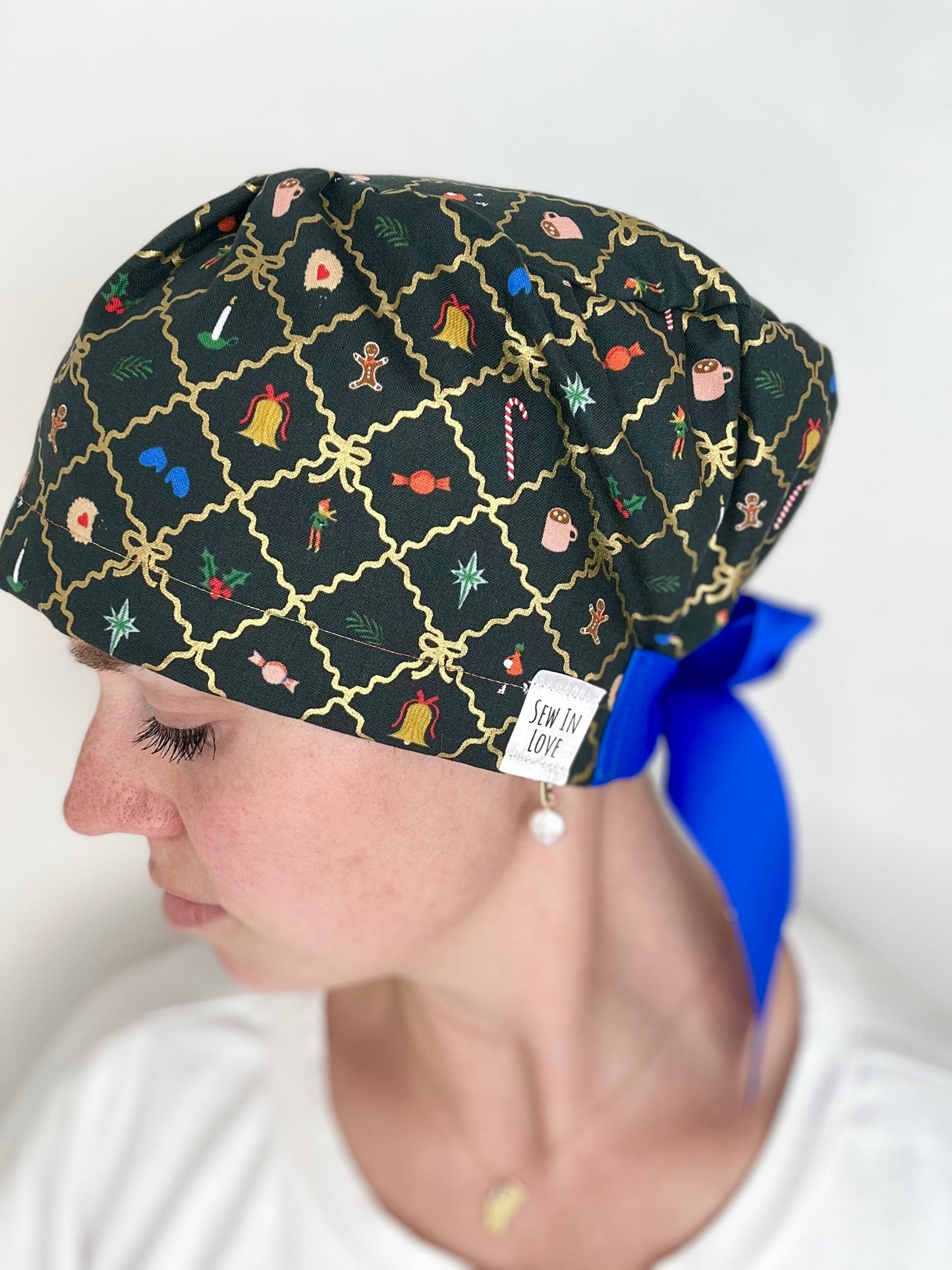 Argyle Christmas: Euro-Style Scrub Cap