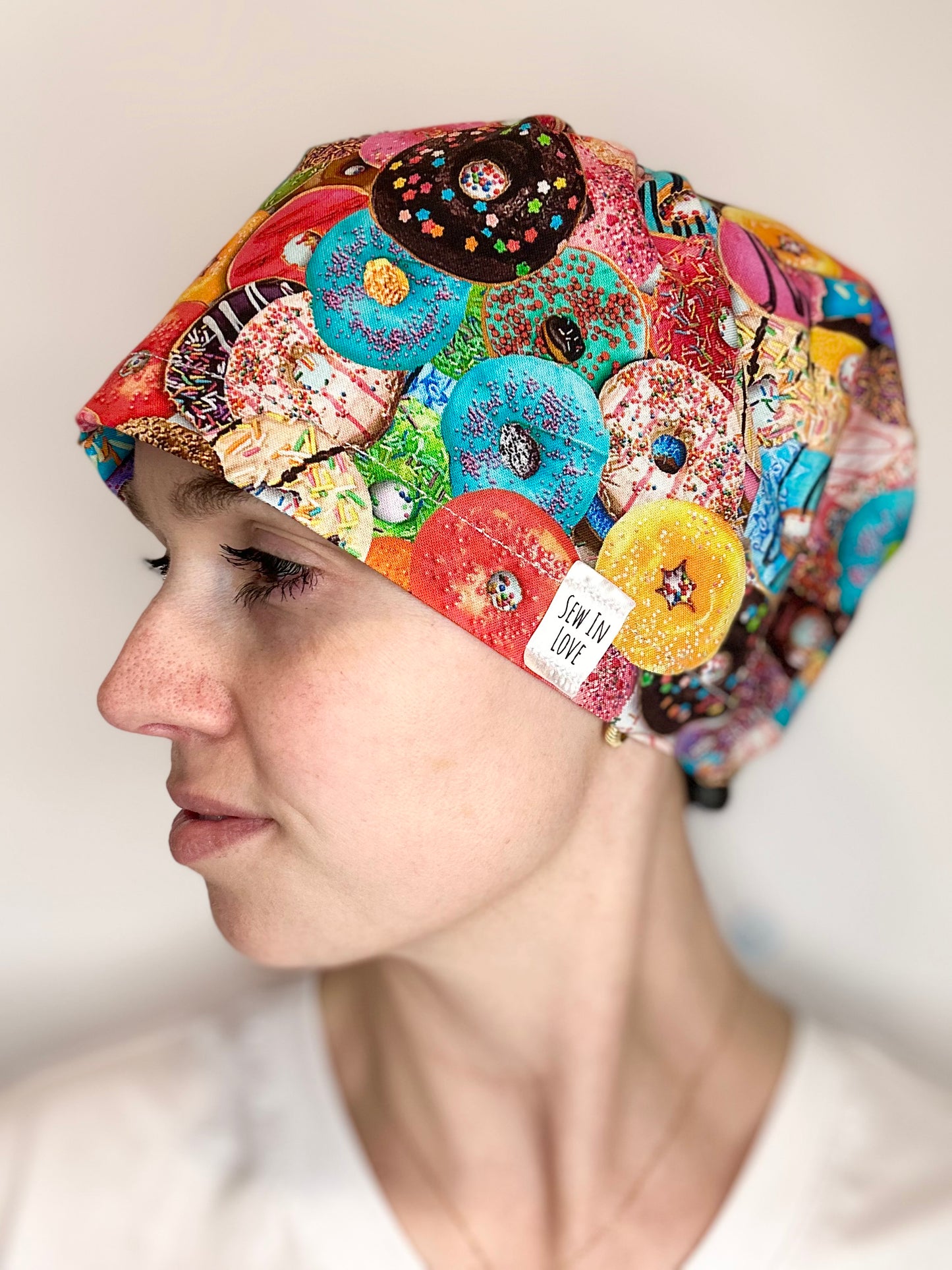 Toggle Back- Donut Happiness: Euro-Style Scrub Cap