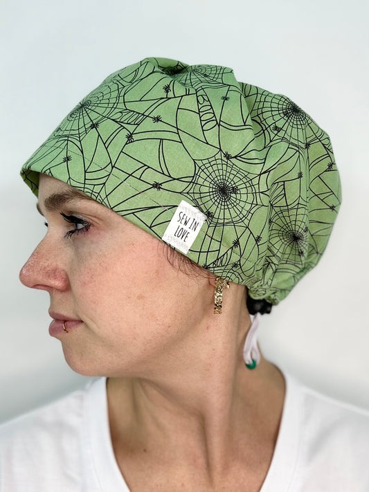 Toggle Back- Spiderwebs: Euro-Style Scrub Cap