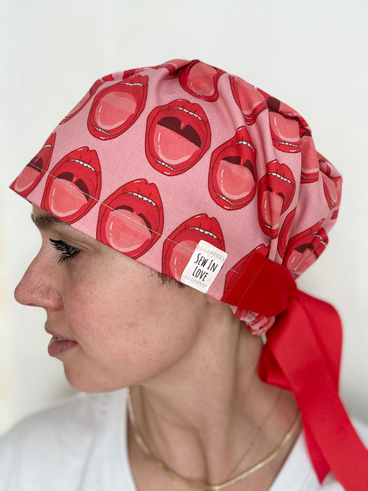 Ribbon Back- Pop Art Mallampati: Euro-Style Scrub Cap