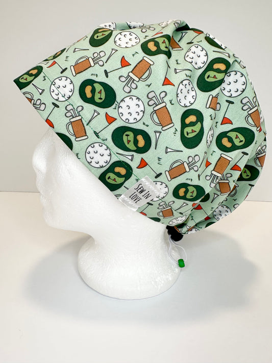 *Toggle Back* SATIN LINED- Golfer’s Delight: Euro-Style Scrub Cap