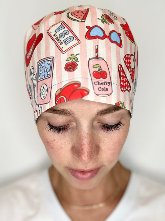 Toggle Back- Americana Items: Euro-Style Scrub Cap