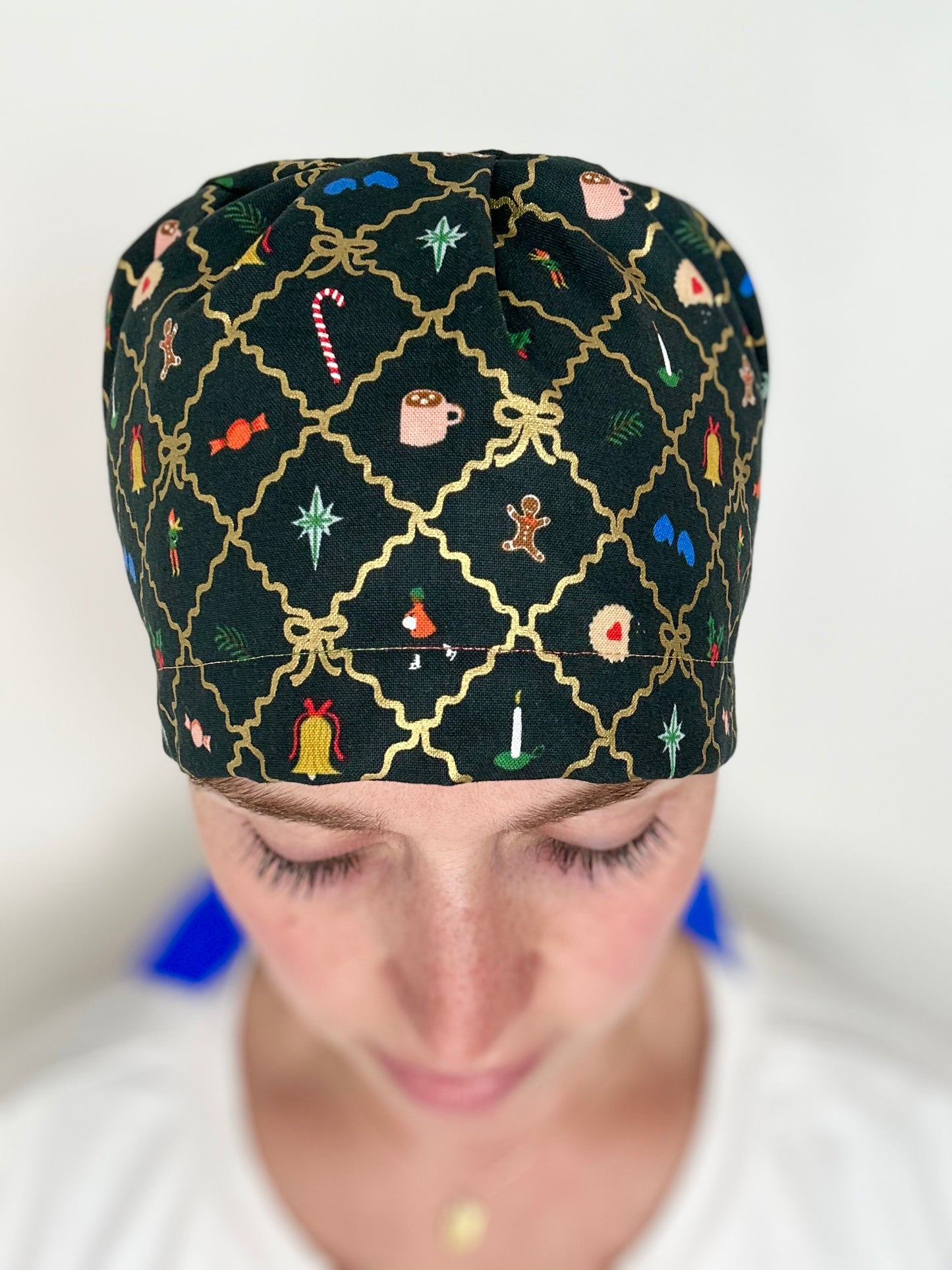 Argyle Christmas: Euro-Style Scrub Cap